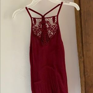 High neck lace tank